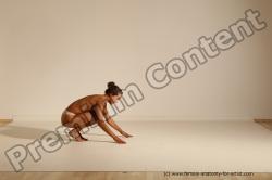 Nude Gymnastic poses Woman White Moving poses Slim long brown Dynamic poses Pinup